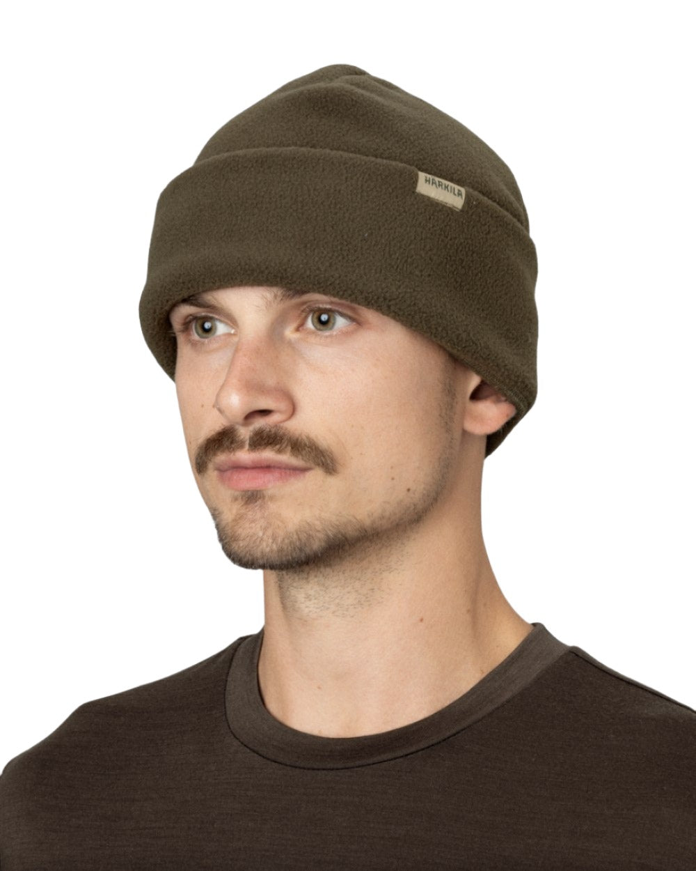 Willow Green Coloured Harkila Trygve Beanie on white background