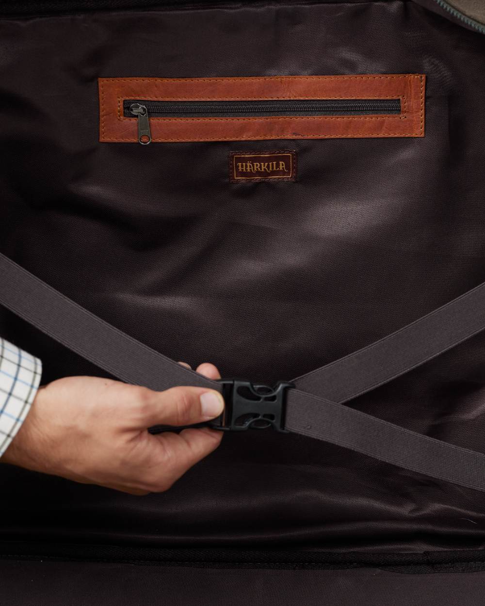 Warm Olive Coloured Harkila Weekend Bag on white background