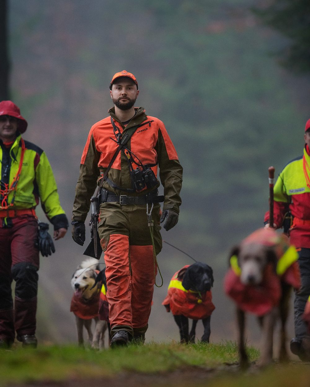 Wildboar Orange Willow Green Coloured Harkila Wildboar Pro Jacket on outdoor background