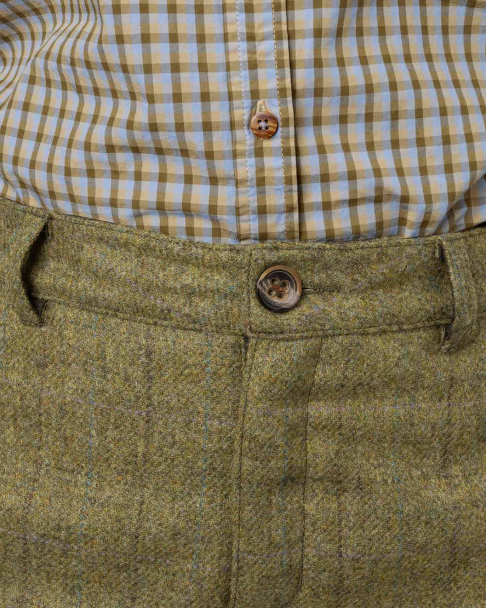 Olive Coloured Harkila Womens Jura GTX Knee Length Trousers on white background