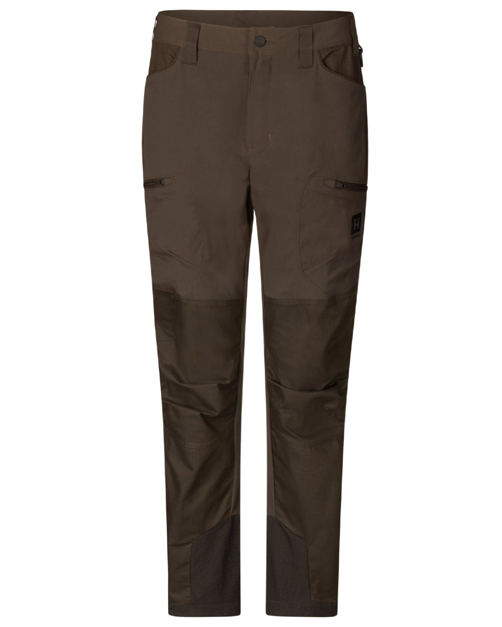 Slate Brown Willow Green Coloured Harkila Womens Runa Pants on white background