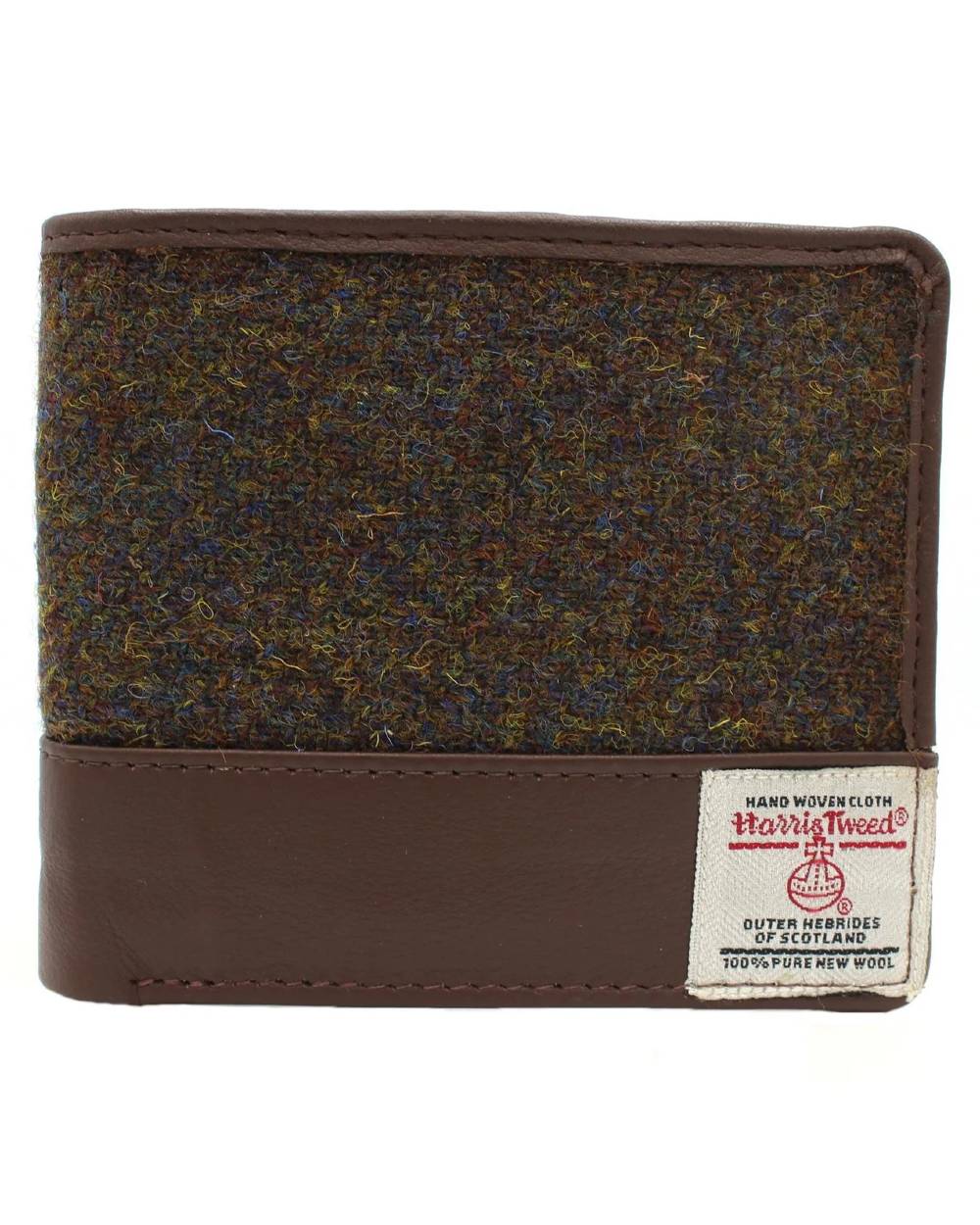 Brown Mix Coloured Heather Callum Harris Tweed Wallet On A White Background