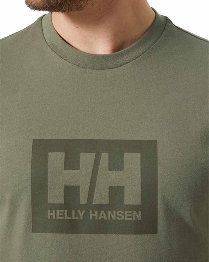 Lav Green coloured Helly Hansen Box T-Shirt on White background 