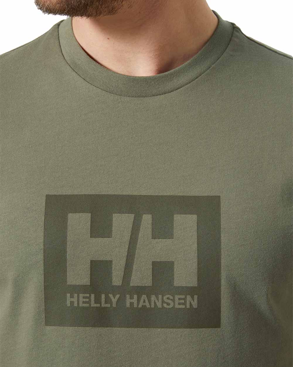 Lav Green coloured Helly Hansen Box T-Shirt on White background