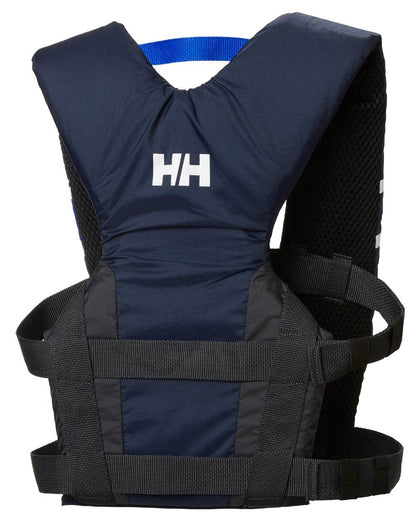 Evening Blue coloured Helly Hansen Comfort Compact 50N Life Vest on white background 