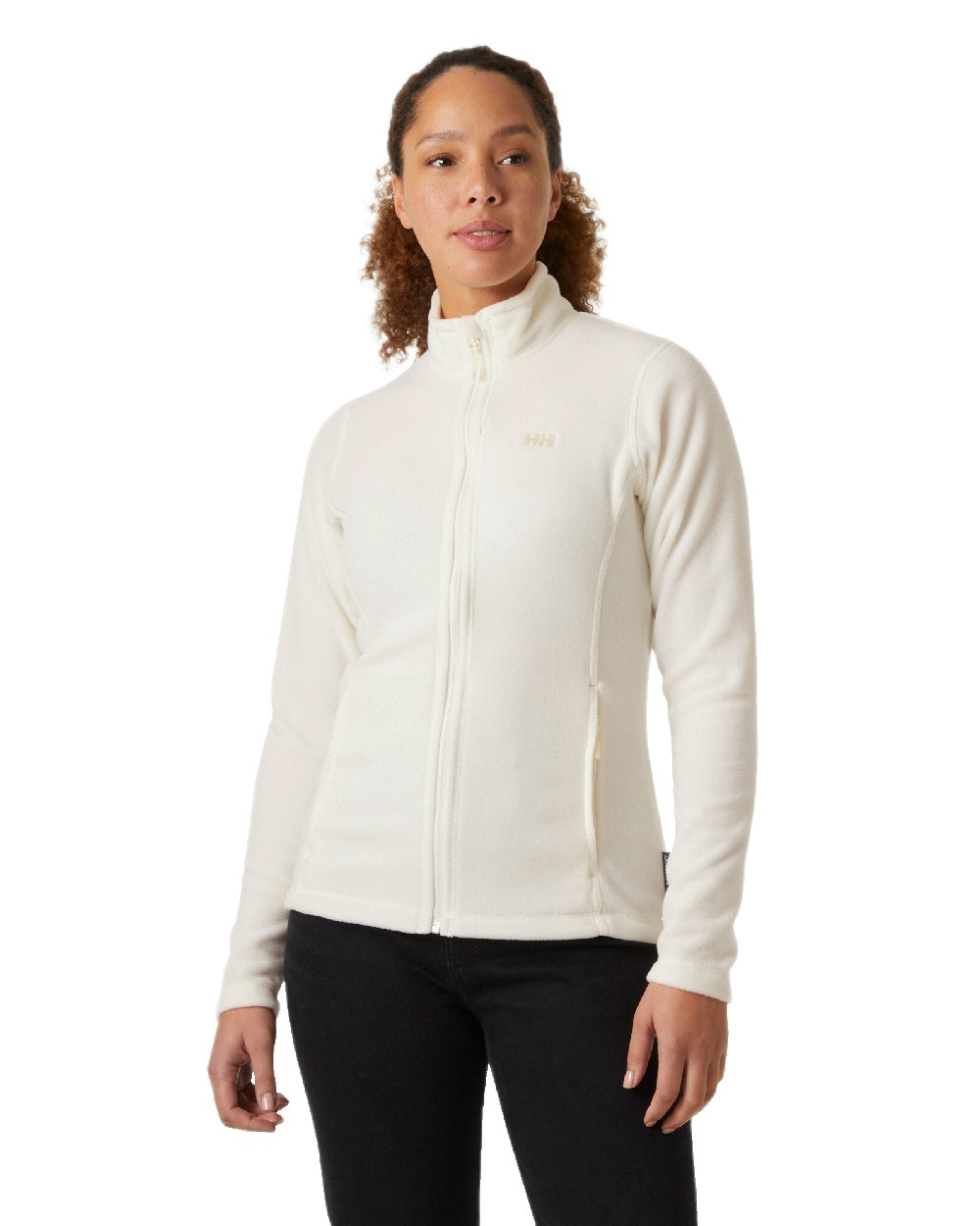 Snow Coloured Helly Hansen Daybreaker Ladies Fleece Jacket on White Background
