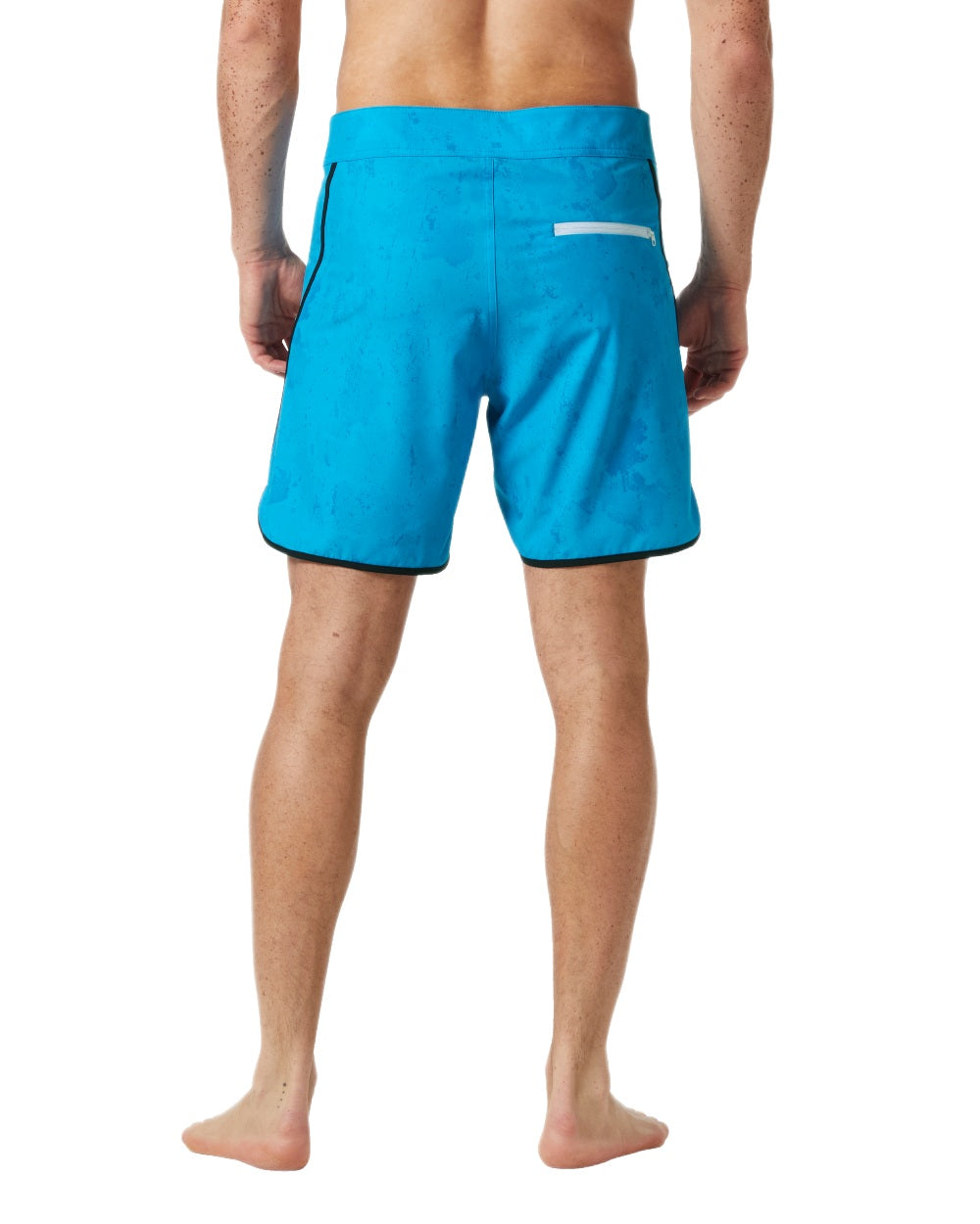 Cyan Sea Map Camo Aop Coloured Helly Hansen Mens HP Curve Board Shorts on White Background