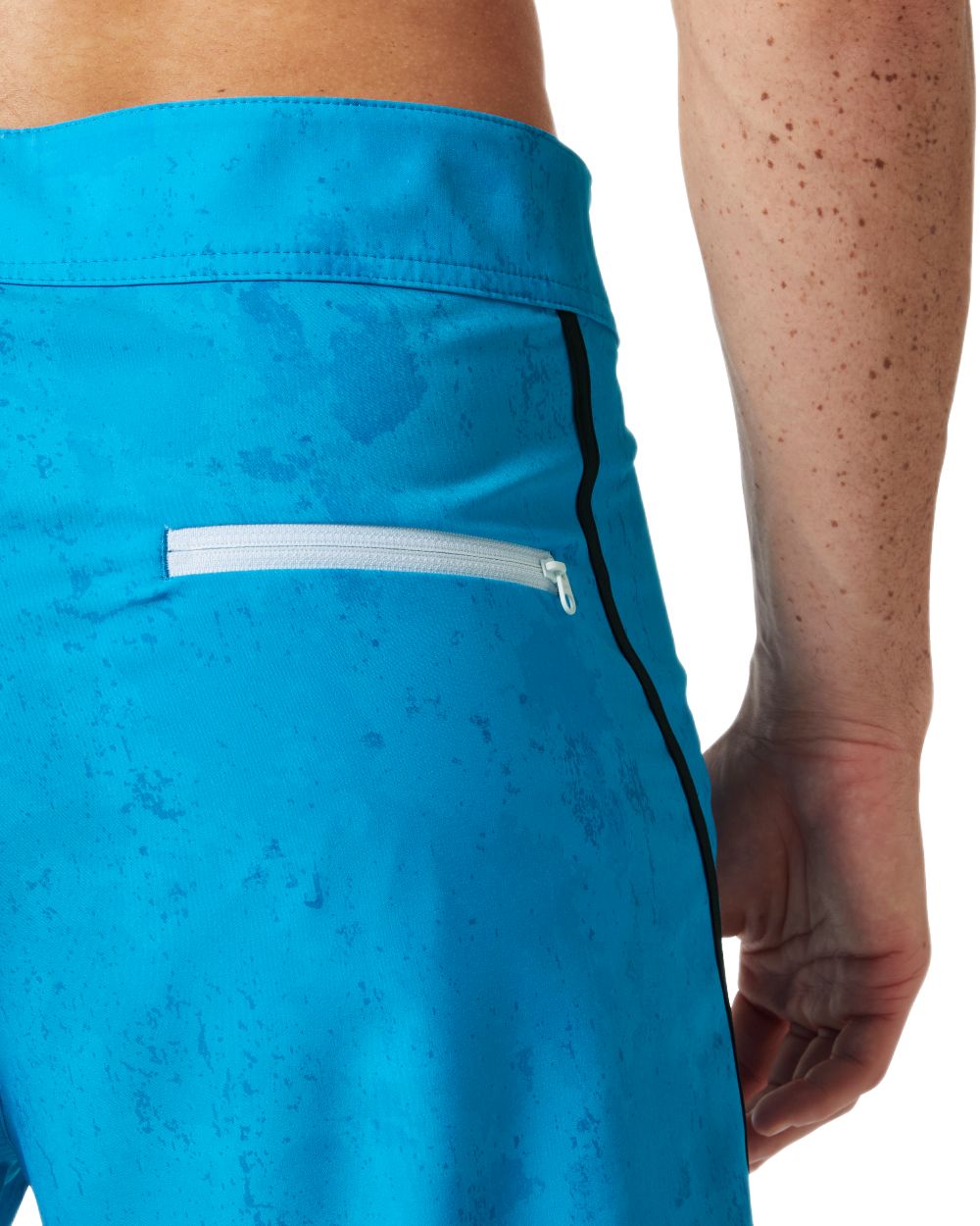 Cyan Sea Map Camo Aop Coloured Helly Hansen Mens HP Curve Board Shorts on White Background