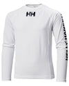 White coloured Helly Hansen Junior Waterwear Rashguard on white background #colour_white