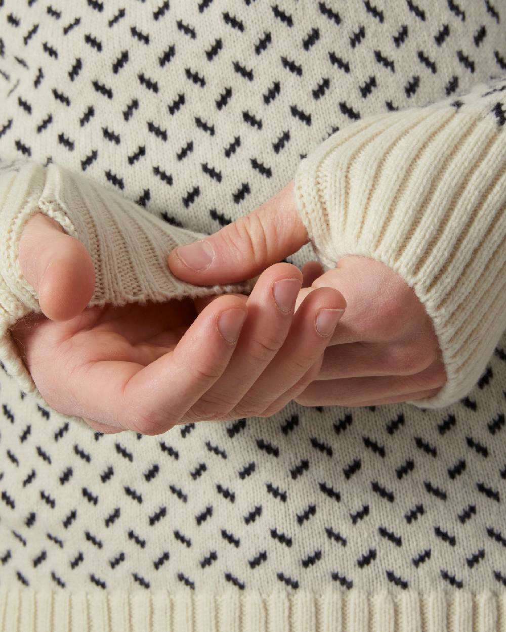 Snow coloured Helly Hansen Mens Arctic Icelander Half Zip Sweater on white background