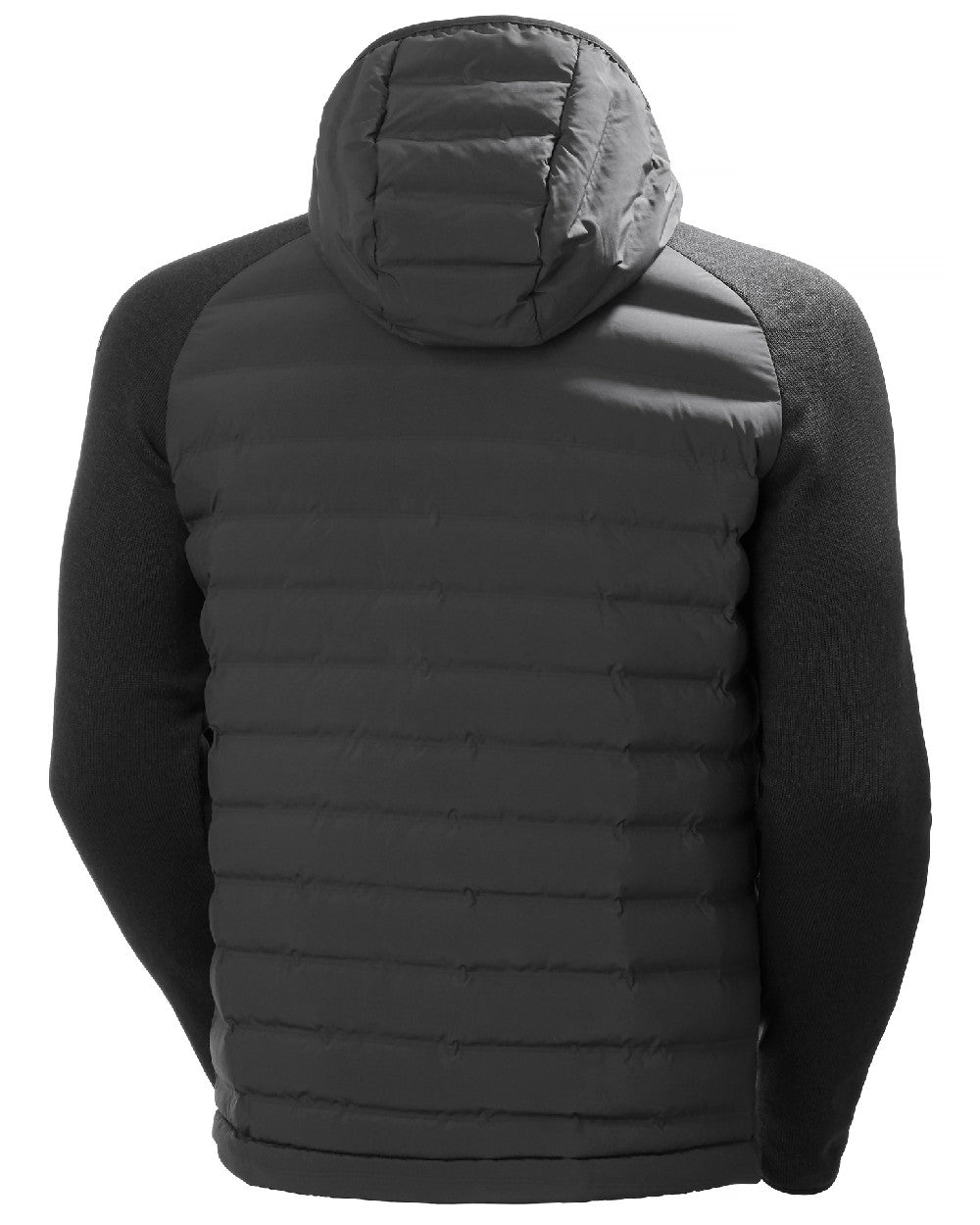 Ebony coloured Helly Hansen Mens Arctic Ocean Hybrid Insulator Jacket on white background