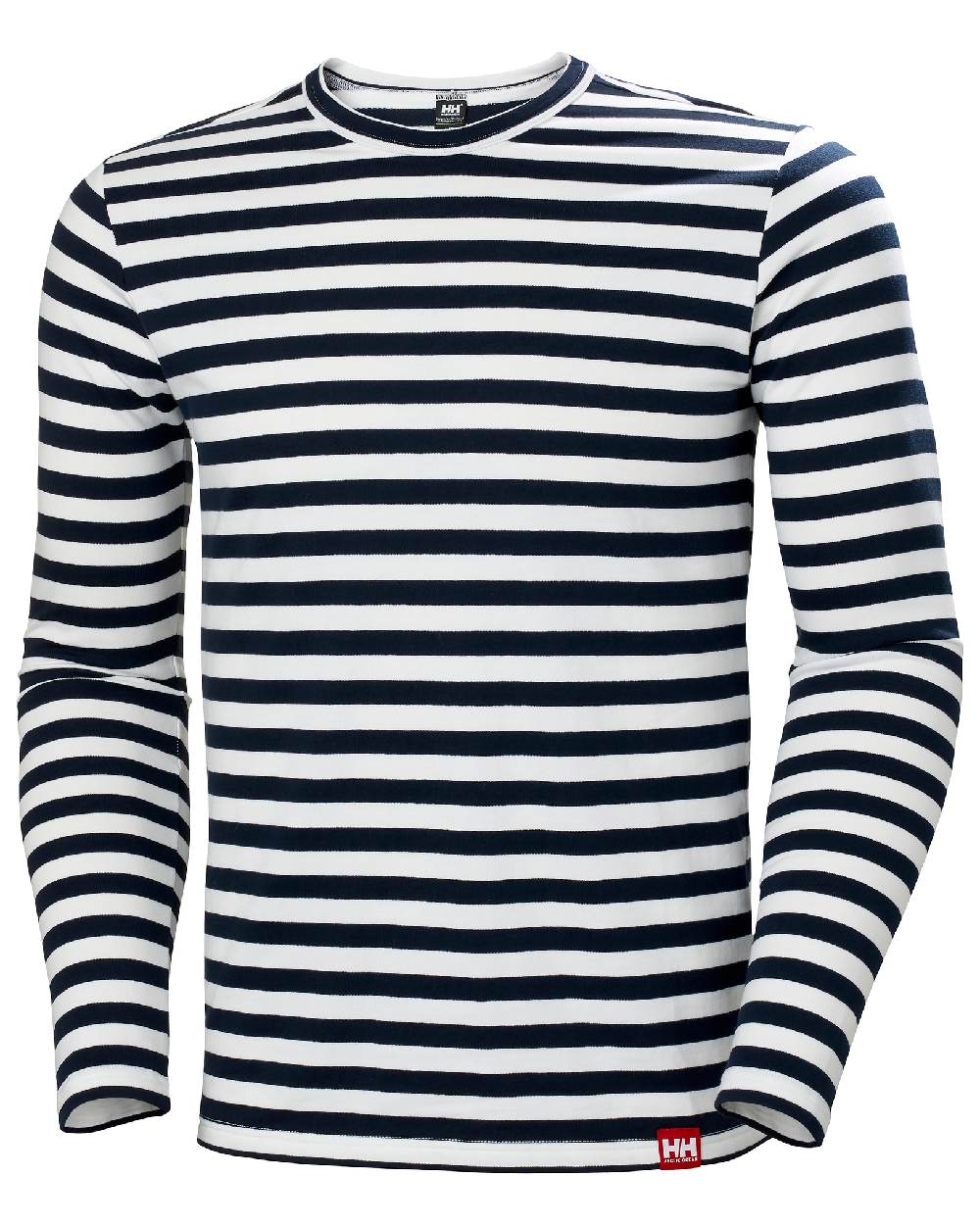 Navy Stripe coloured Helly Hansen Mens Arctic Ocean Long Sleeve T-Shirt on white background