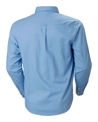 Bright Blue coloured Helly Hansen Mens Club Long Sleeves Shirt on white background 