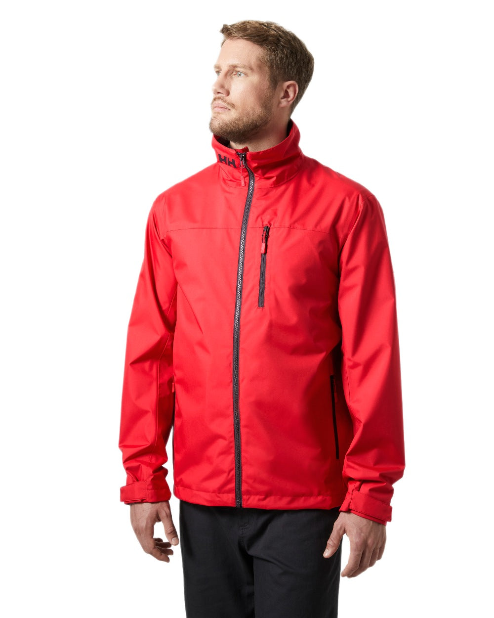 Red Coloured Helly Hansen Mens Crew Jacket 2.0 on White Background
