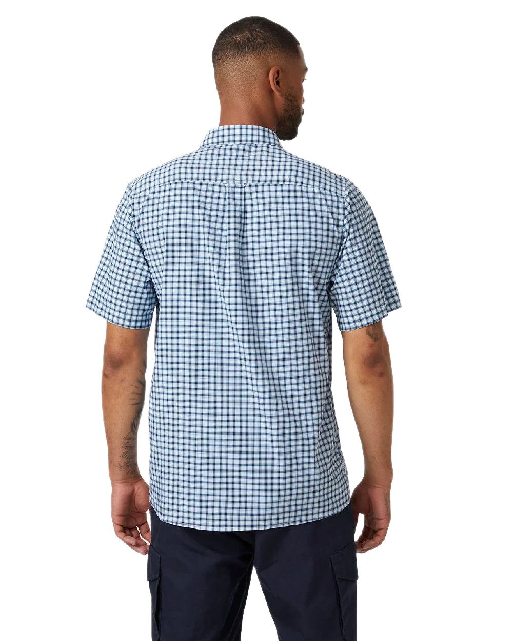 Navy Coloured Helly Hansen Mens Fjord Quick Dry Short Sleeve Shirt 2.0 on White Background