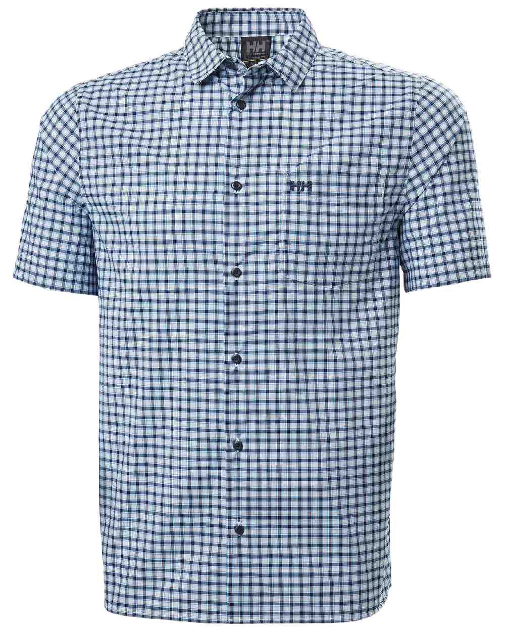 Navy Coloured Helly Hansen Mens Fjord Quick Dry Short Sleeve Shirt 2.0 on White Background