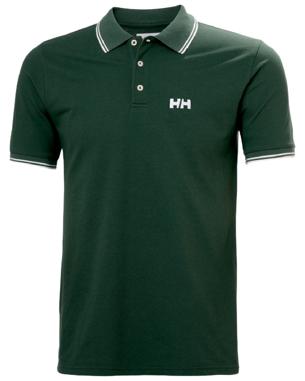 Jungle Green Coloured Helly Hansen Mens Genova Polo Shirt on White Background