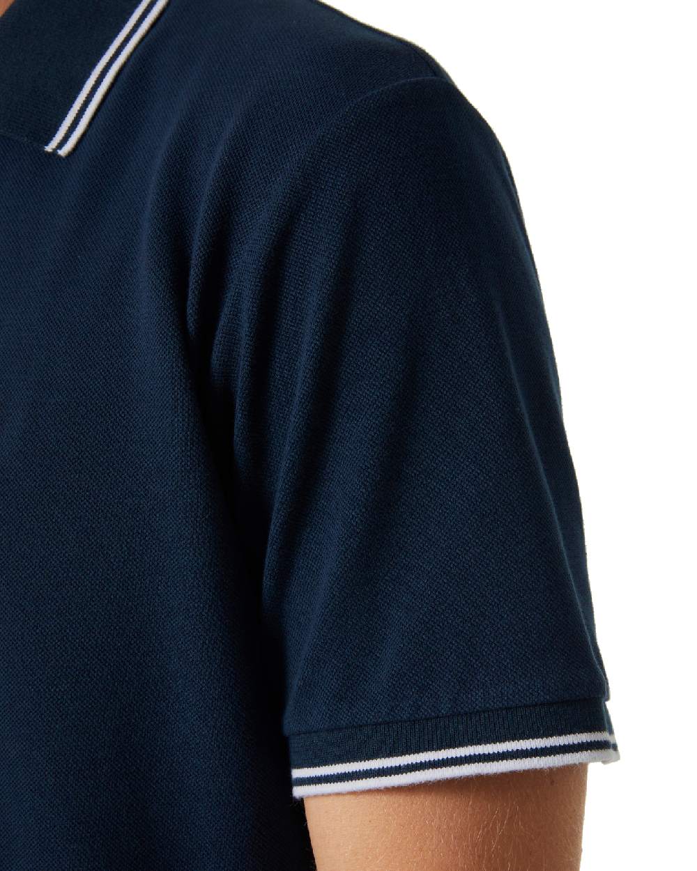 Navy coloured Helly Hansen Mens Genova Polo T-Shirt on white background