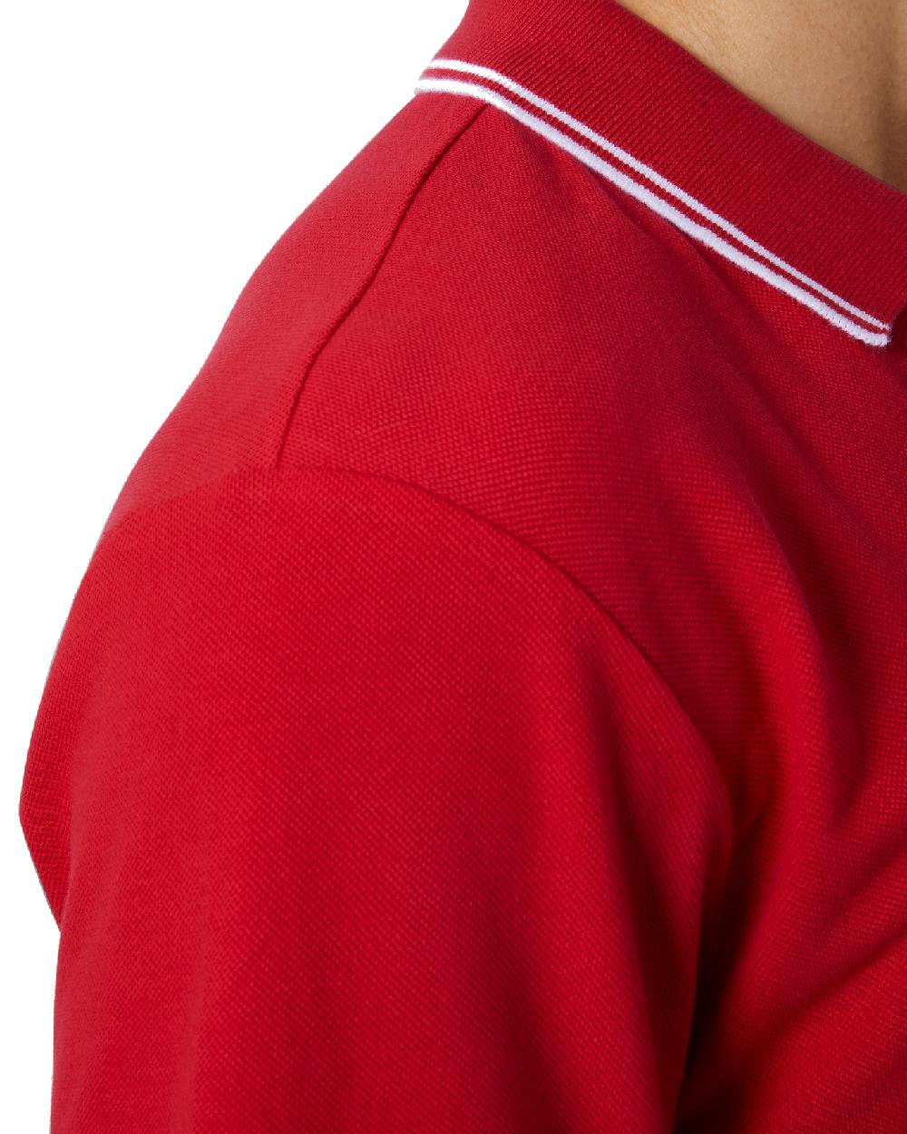 Red coloured Helly Hansen Mens Genova Polo T-Shirt on white background