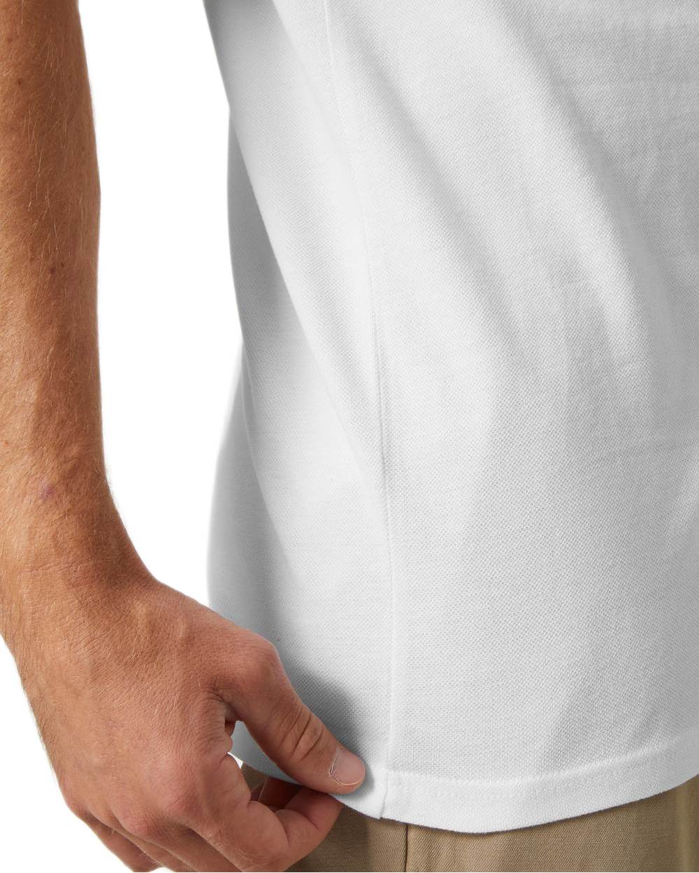 White coloured Helly Hansen Mens Genova Polo T-Shirt on white background