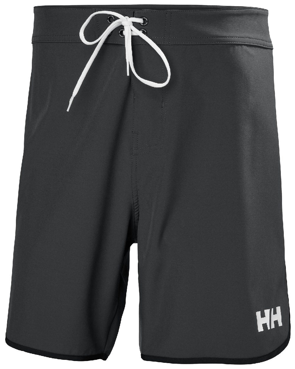 Ebony coloured Helly Hansen Mens HP 7 inch Curve Board Shorts on white background