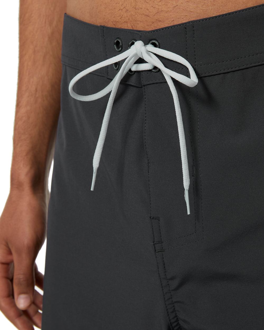 Ebony coloured Helly Hansen Mens HP 7 inch Curve Board Shorts on white background