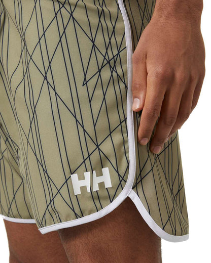 Pebble coloured Helly Hansen Mens HP 7 inch Curve Board Shorts on white background 