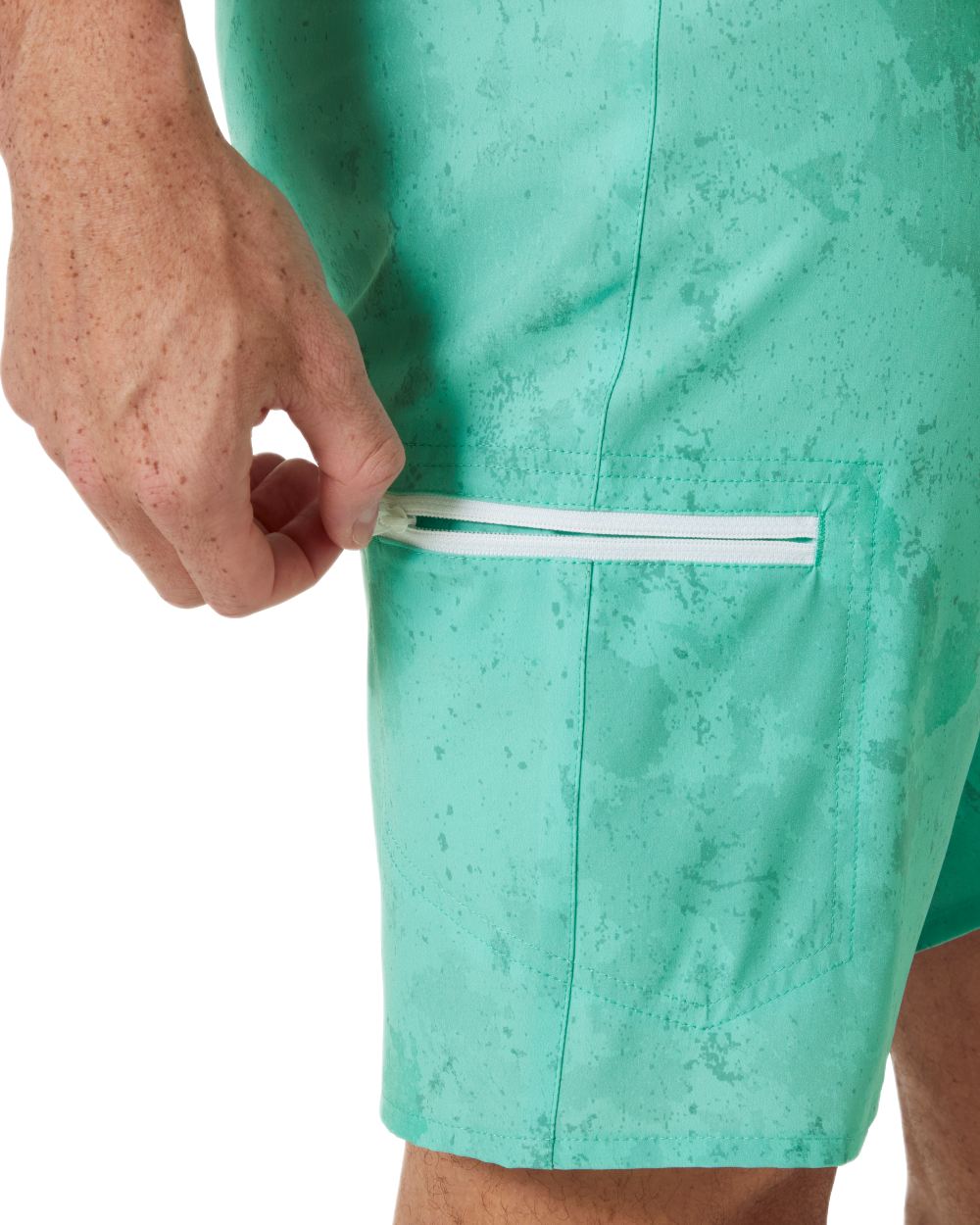 Lagoon Sea Map Camo Aop Coloured Helly Hansen Mens HP Board Shorts 3.0 on White Background