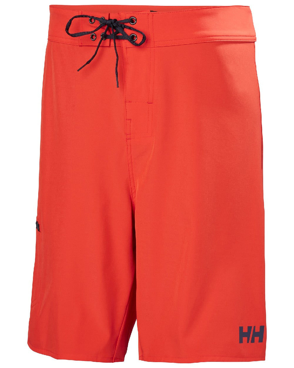 Alert Red Coloured Helly Hansen Mens HP 9 inch Board Shorts 3.0 on white background 