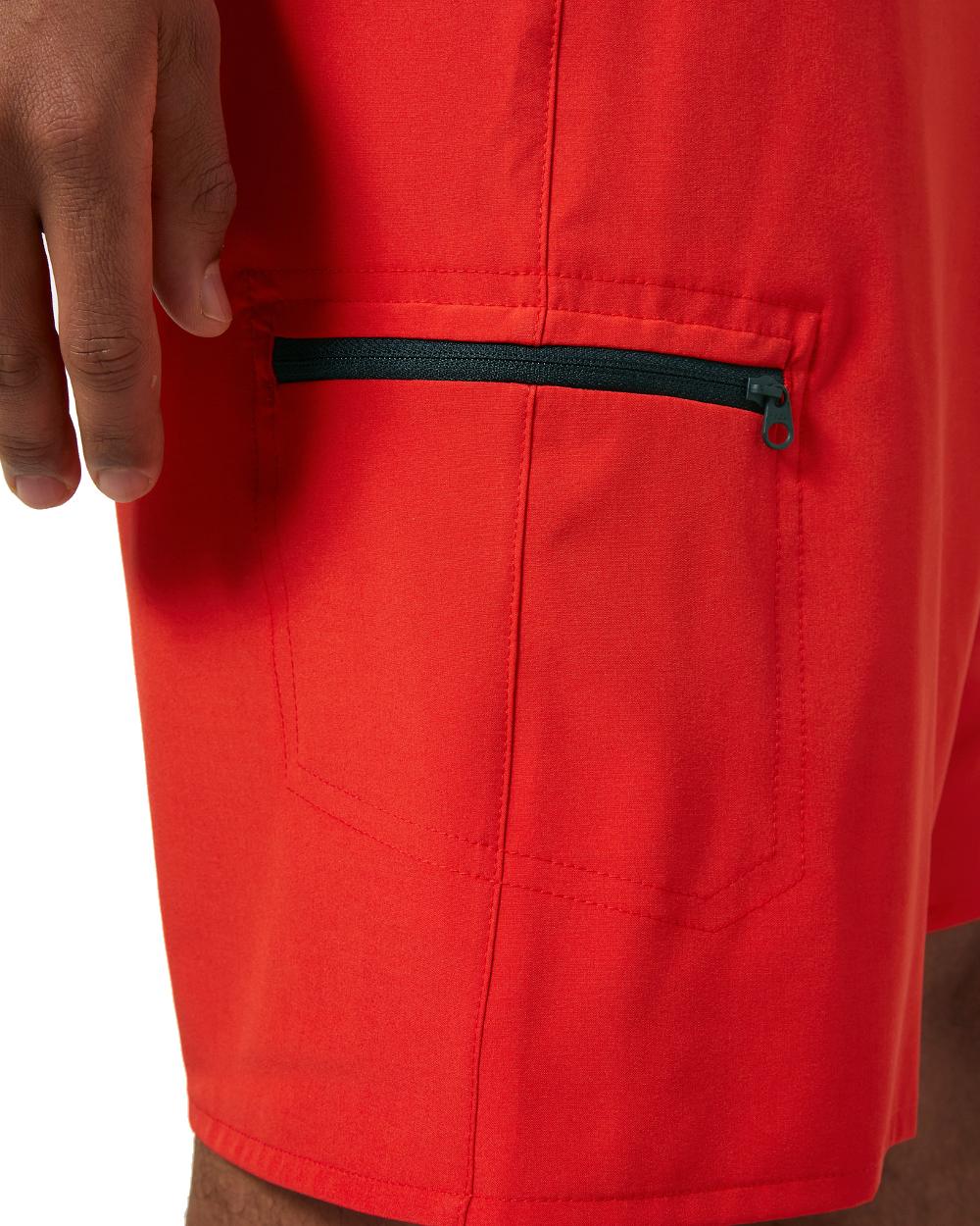 Alert Red Coloured Helly Hansen Mens HP 9 inch Board Shorts 3.0 on white background