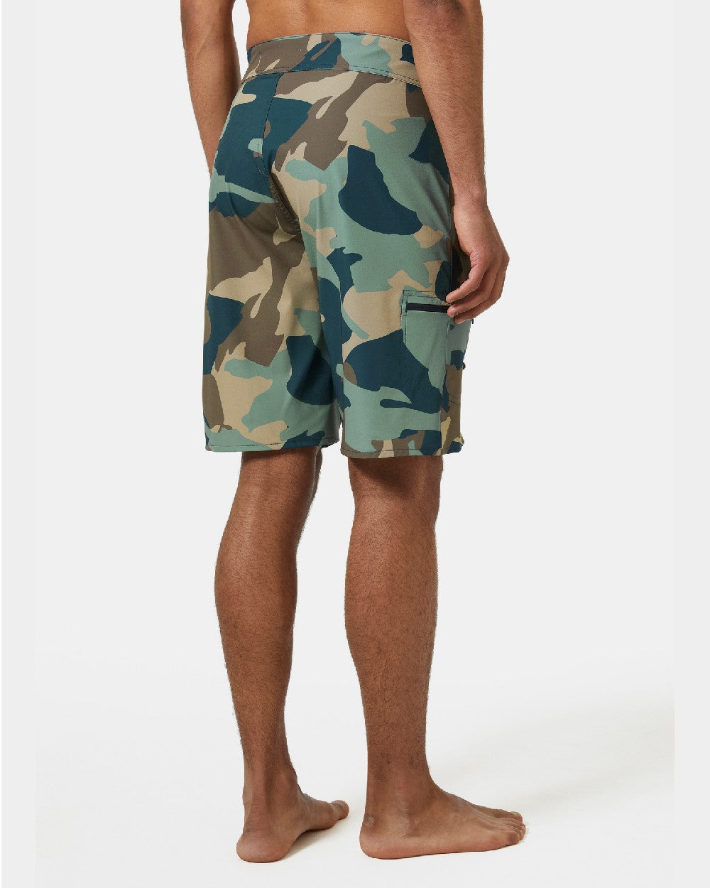 Cactus Camo Coloured Helly Hansen Mens HP 9 inch Board Shorts 3.0 on grey background
