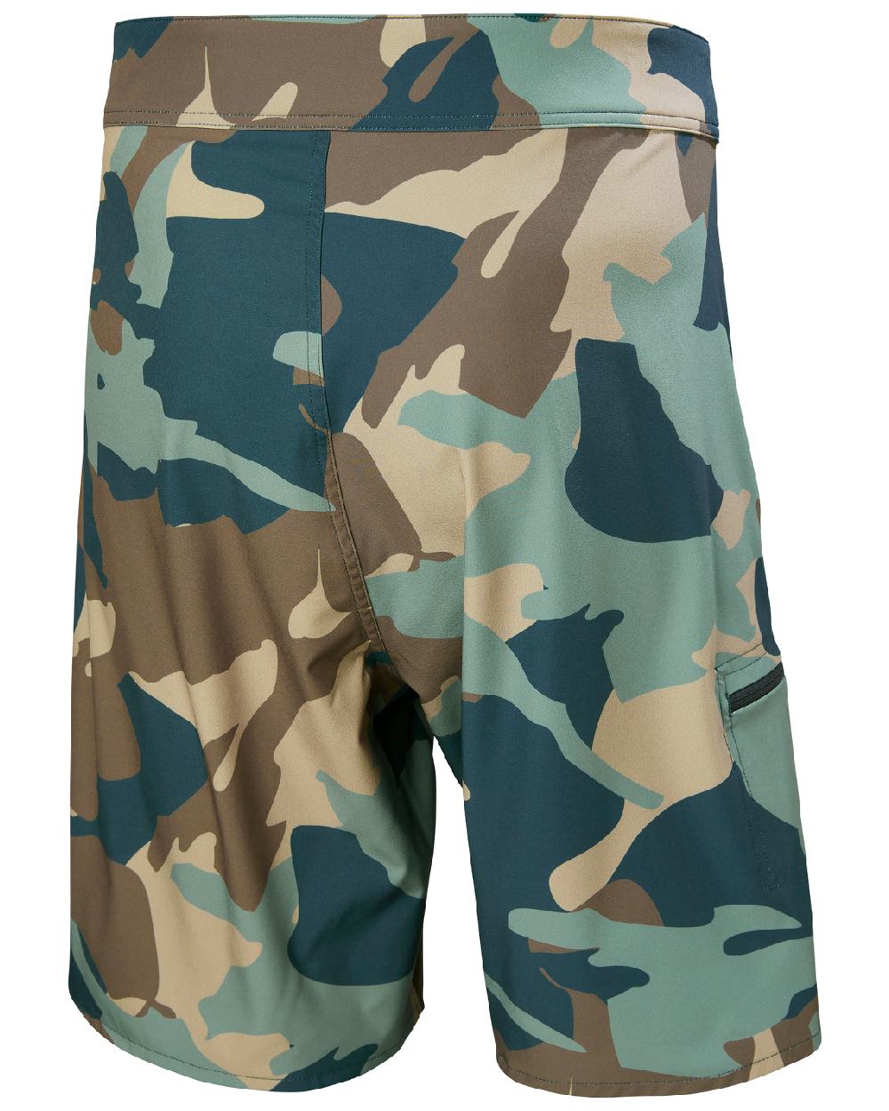 Cactus Camo Coloured Helly Hansen Mens HP 9 inch Board Shorts 3.0 on white background