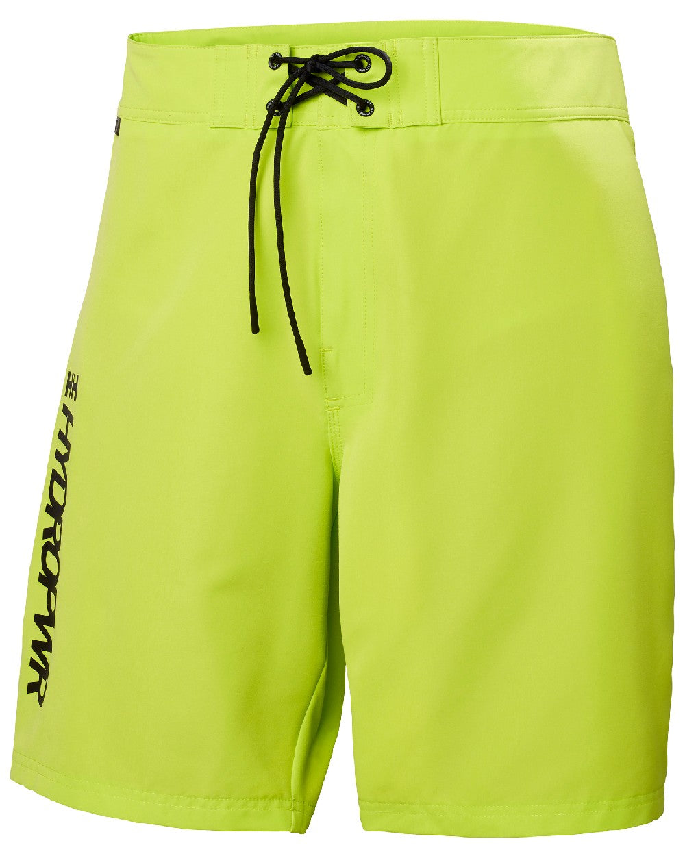 Azid Lime coloured Helly Hansen Mens HP 9 inch Board Shorts 2.0 on white background 