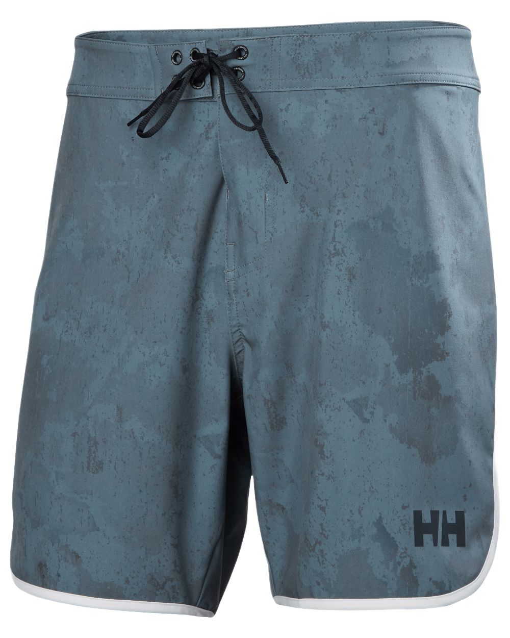 Washed Navy Sea Camo Aop Coloured Helly Hansen Mens HP Curve Board Shorts on White Background