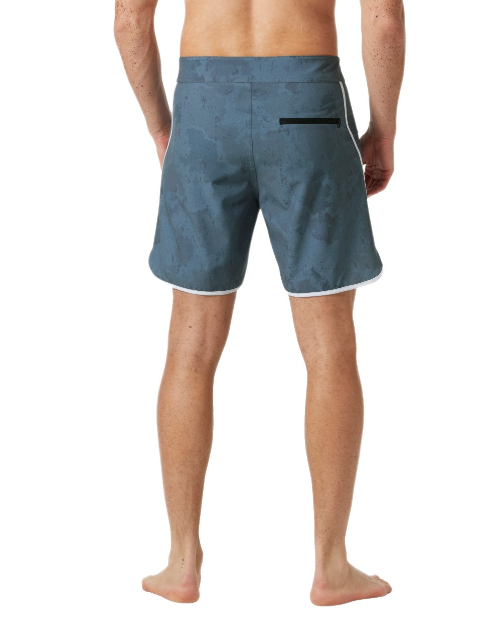 Washed Navy Sea Camo Aop Coloured Helly Hansen Mens HP Curve Board Shorts on White Background