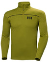 Olive Green coloured Helly Hansen Mens HP Half Zip Pullover Shirt on white background #colour_olive-green