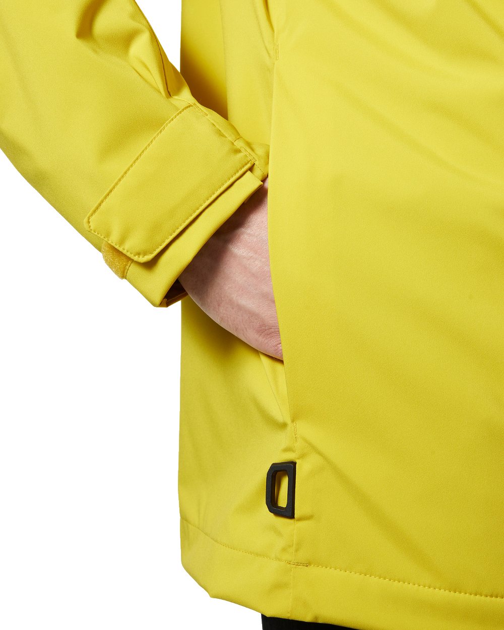 Gold Rush coloured Helly Hansen Mens HP Racing Sailing Jacket on white background