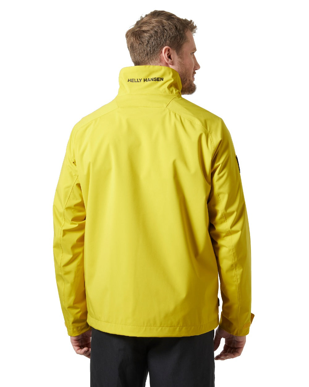 Gold Rush coloured Helly Hansen Mens HP Racing Sailing Jacket on white background