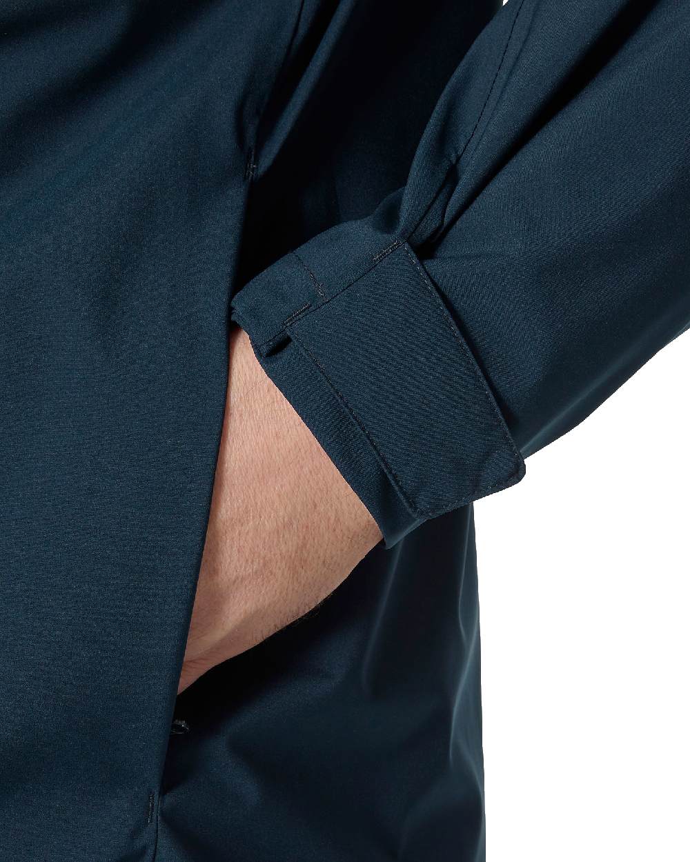 Navy coloured Helly Hansen Mens HP Racing Sailing Jacket on white background