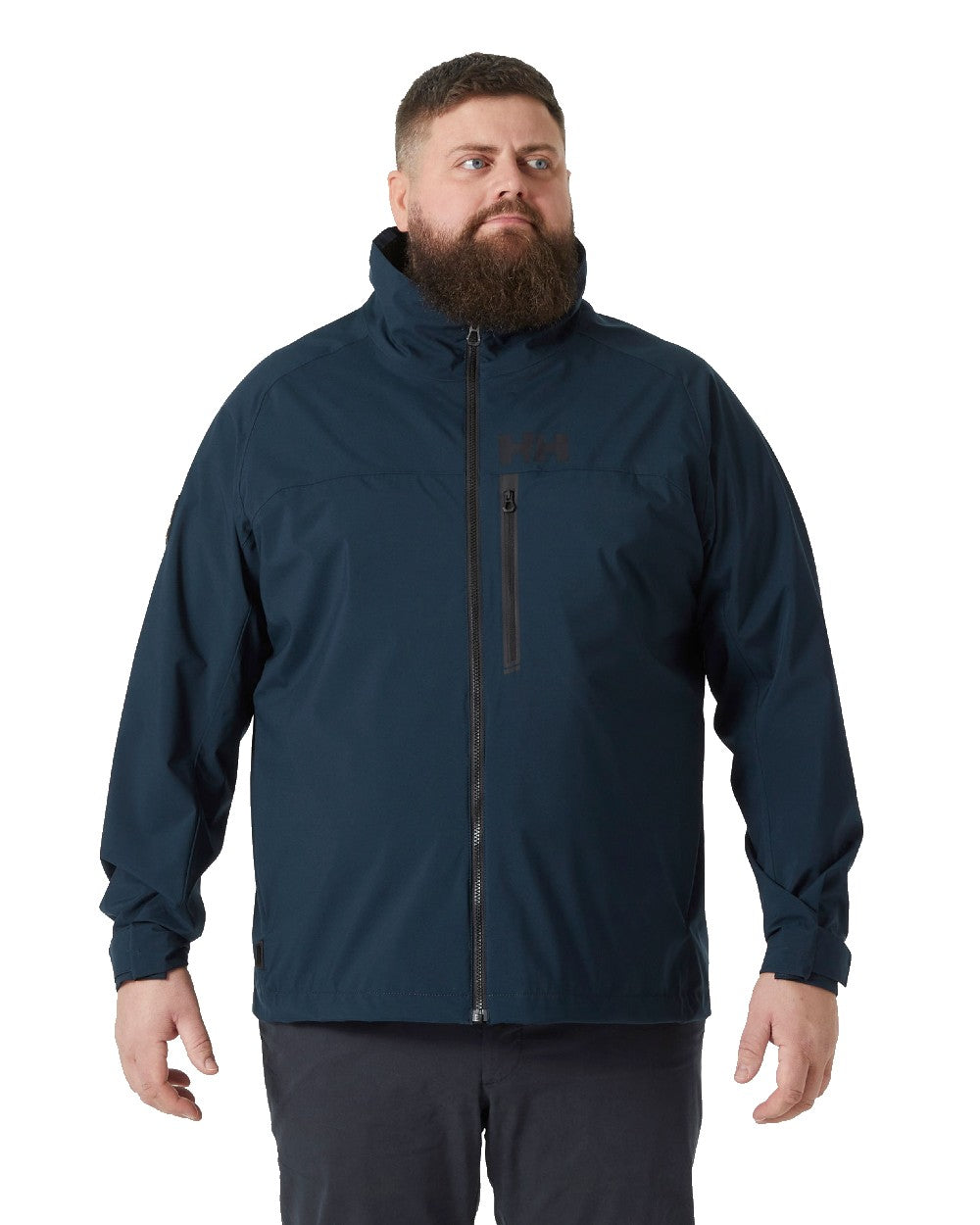 Navy coloured Helly Hansen Mens HP Racing Sailing Jacket on white background