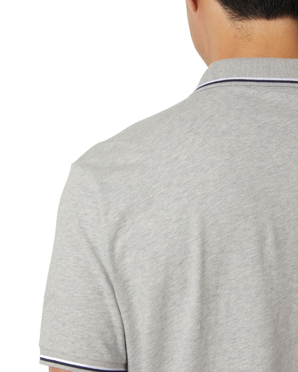 Grey Melange coloured Helly Hansen Mens Jersey Polo Shirt on white background 