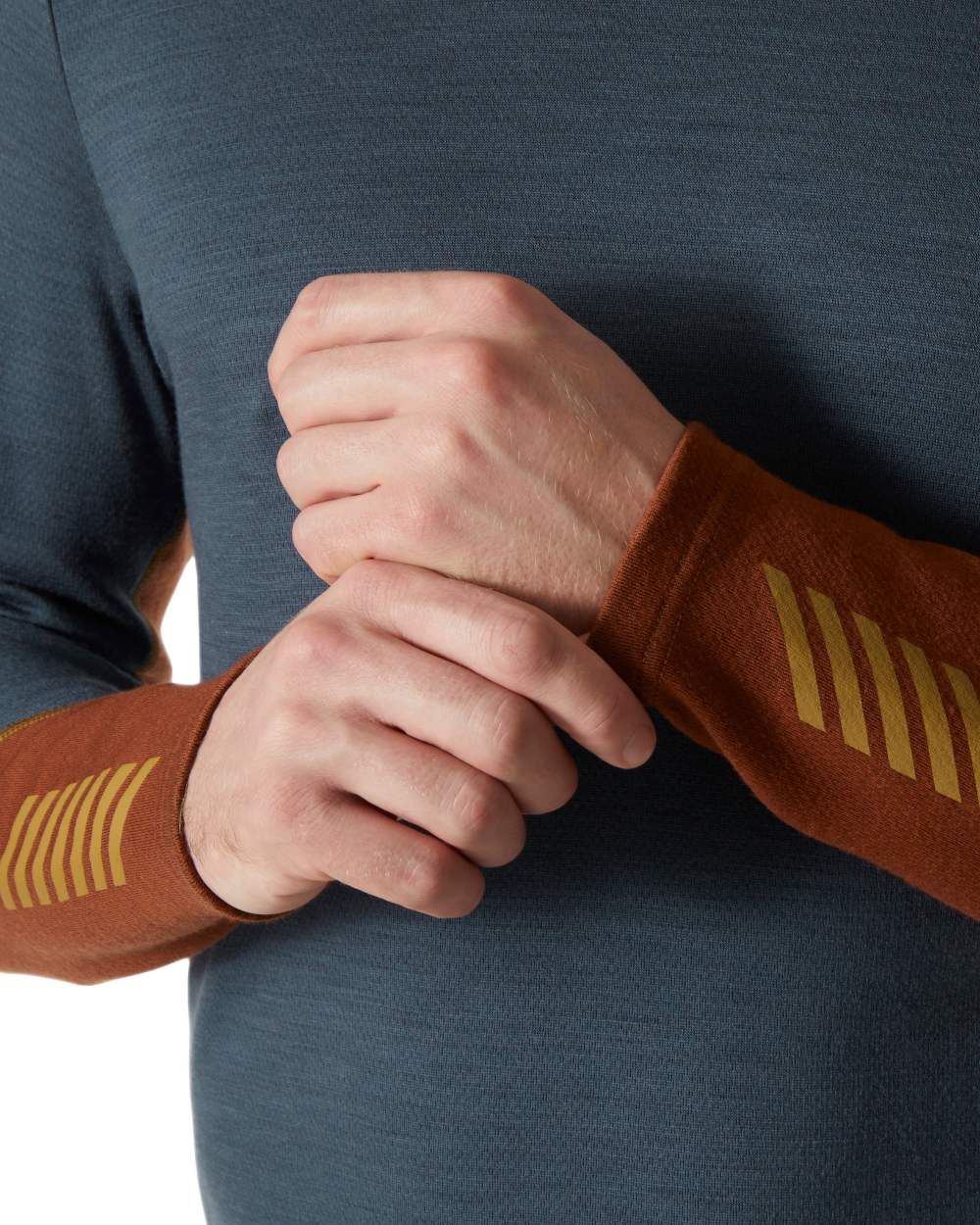 Alpine Frost Coloured Helly Hansen Mens Lifa Merino Midweight Crew Base Layer on White Background