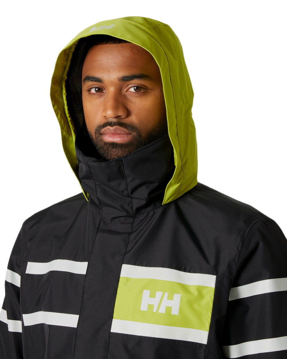 Ebony Coloured Helly Hansen Mens Salt Inshore Jacket on White Background