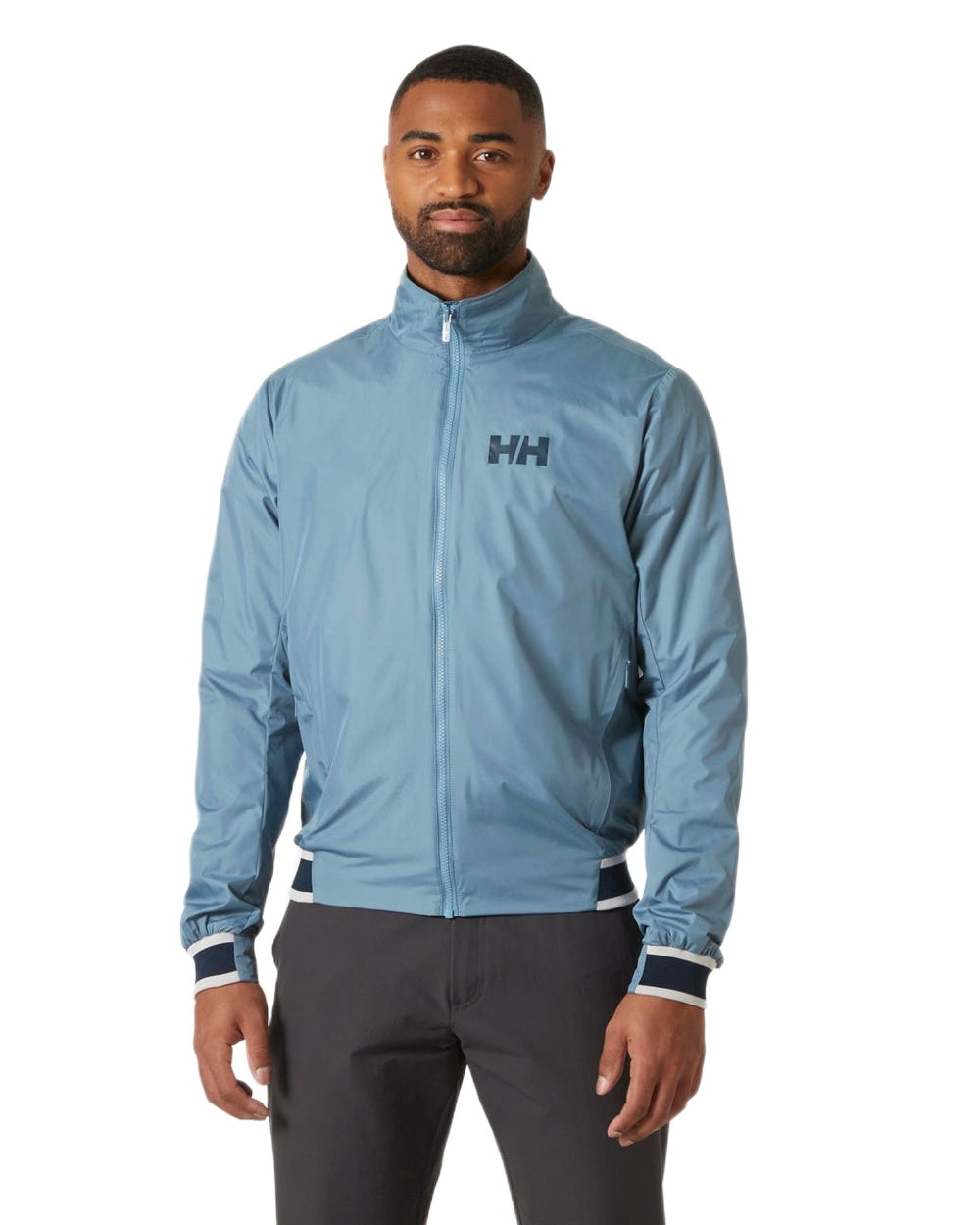 Washed Navy Coloured Helly Hansen Mens Salt Windbreaker Sailing Jacket on White Background