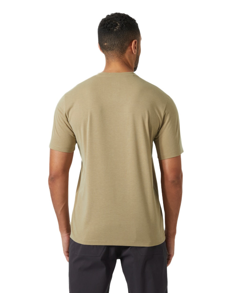 Pebble Coloured Helly Hansen Mens Skog Recycled Graphic T-Shirt on White Background