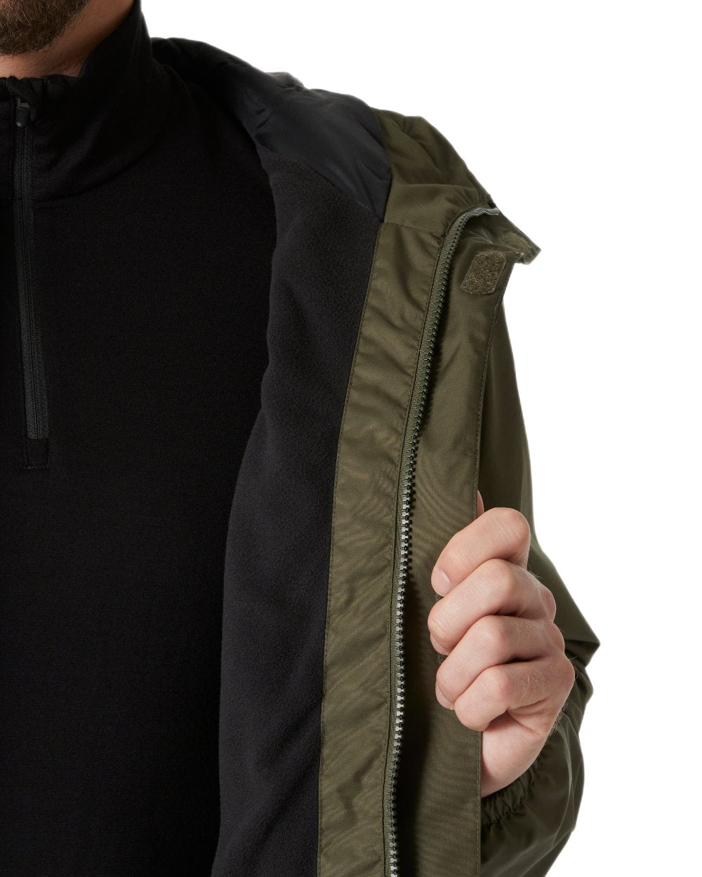 Utility Green Coloured Helly Hansen Mens Vancouver Fleece Lined Jacket on White Background