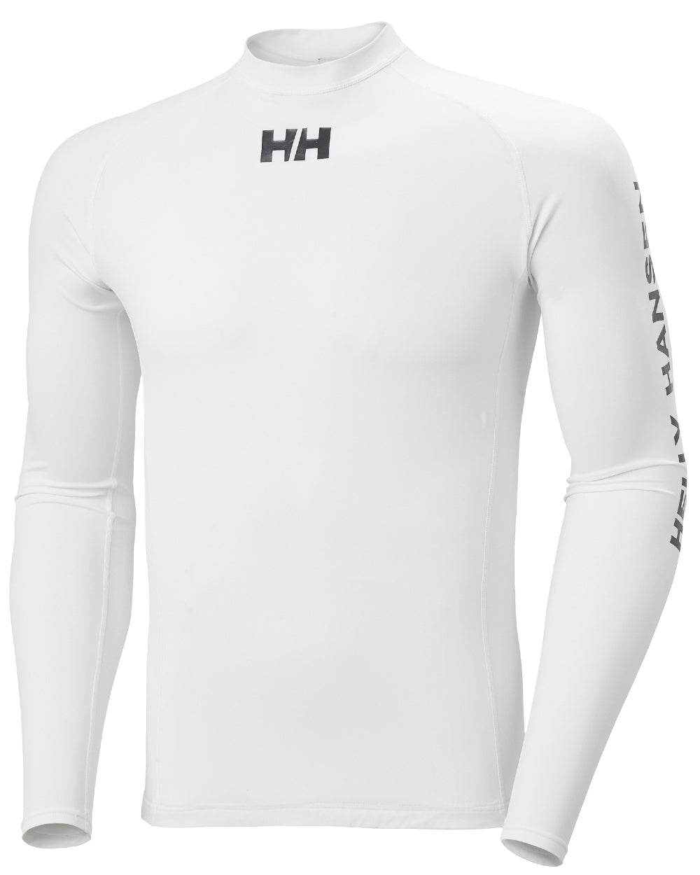 White coloured Helly Hansen Mens Waterwear Rashguard on white background 