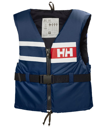 Navy coloured Helly Hansen Sport Comfort Life Vest on white background 