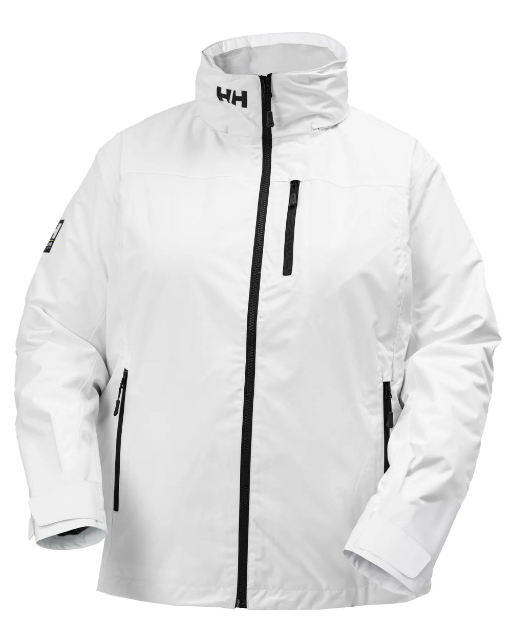 White Coloured Helly Hansen Womens Hooded Crew Midlayer Plus Jacket 2.0 On A White Background