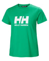Bright Green coloured Helly Hansen Womens T-Shirt on white background #colour_bright-green